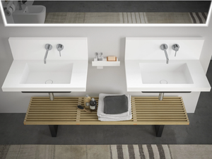 DEJAVU‘ - Wall-mounted single Solid Surface washbasin _ MOMA Design